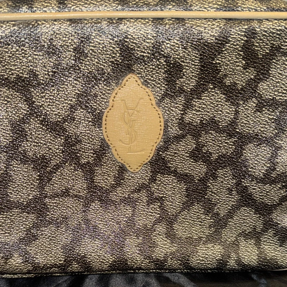 Yves Saint Laurent Brown Leopard-Print clutch/Pouchette - Picture 8 of 10